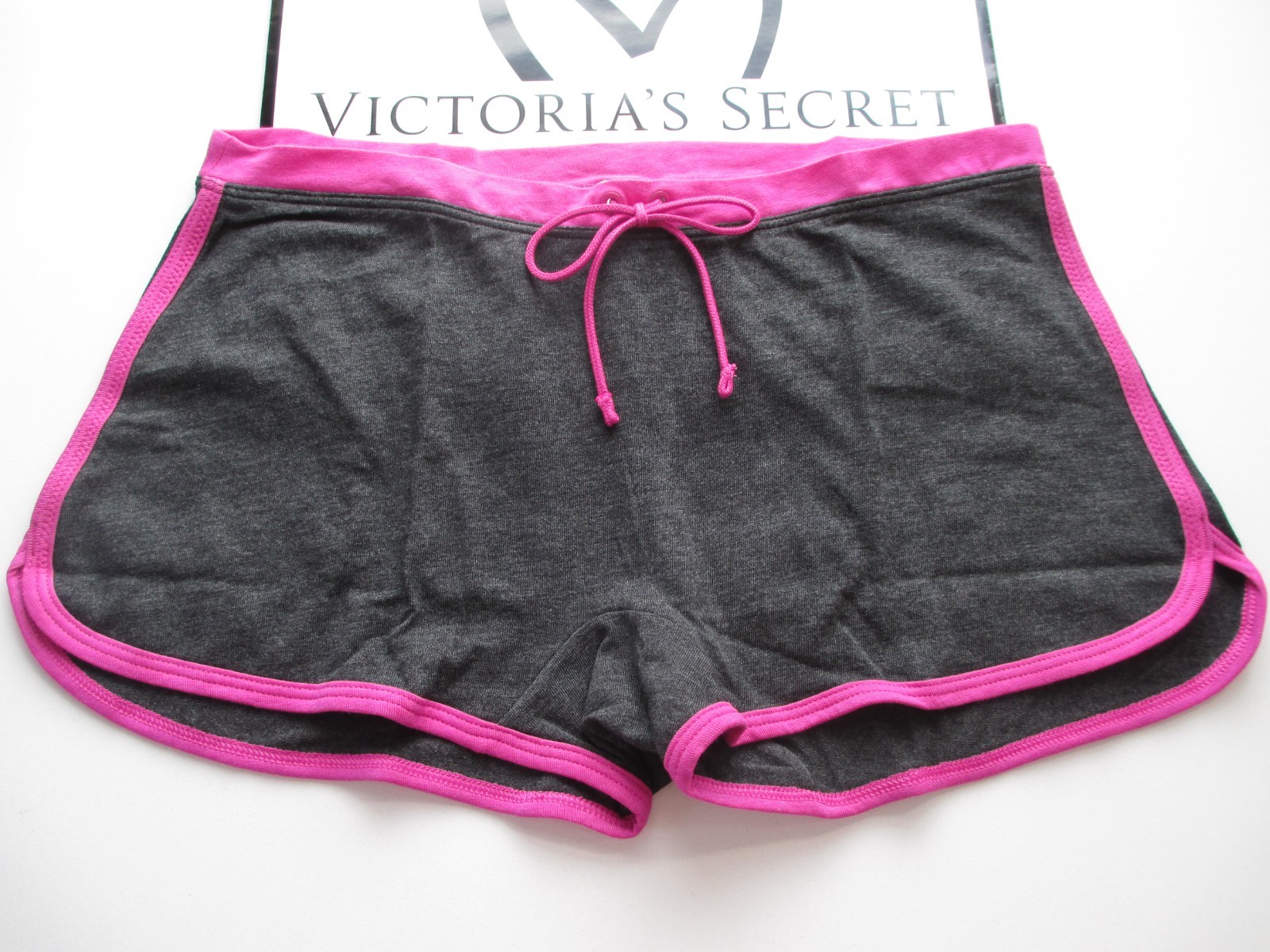 VICTORIA’S SECRET PINK Cotton Boyshort Panty S M L XL Charcoal Gray FREE SHIP 4+