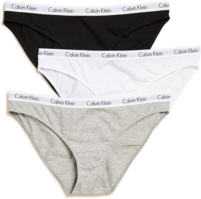 Calvin Klein Women’s Carousel Logo Cotton Stretch Bikini Panties 3 Pack L