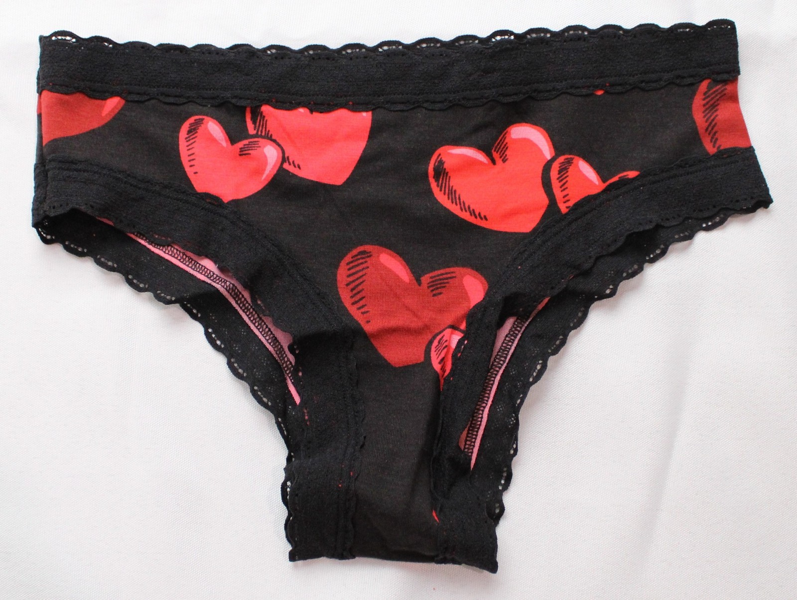 MeUndies Women’s Feelfree Lace Tanga Underwear BM7 Floating Hearts Small NWT