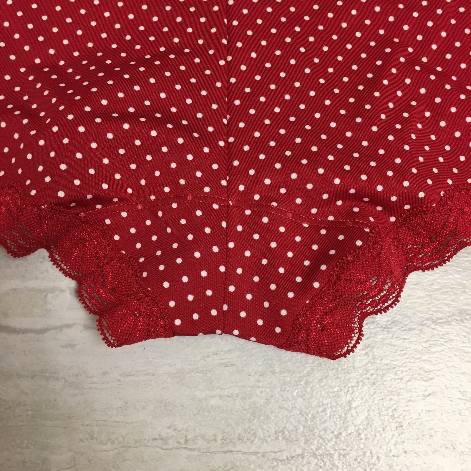2-Pack Maidenform Women’s Microfiber & Lace Boyshorts, Red/White Polka Dot, L/7