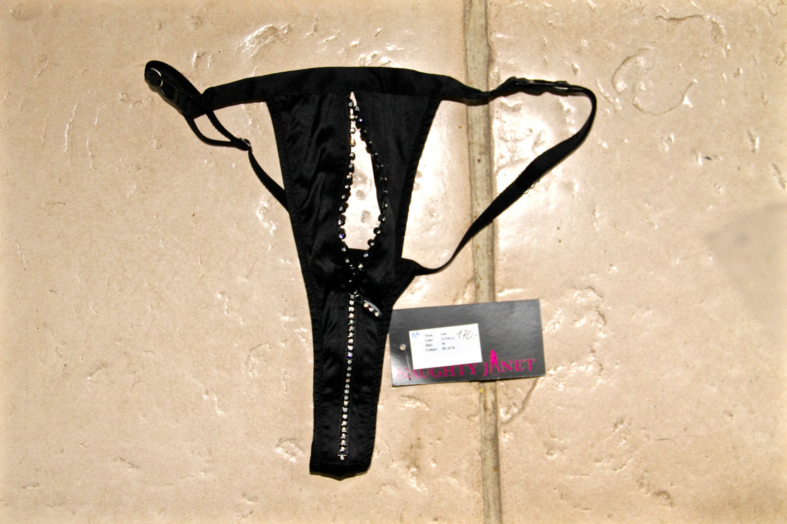 Luxurious Silk Zippered Thong Naughty Janet T 38 to 44 New Tag Value 170€