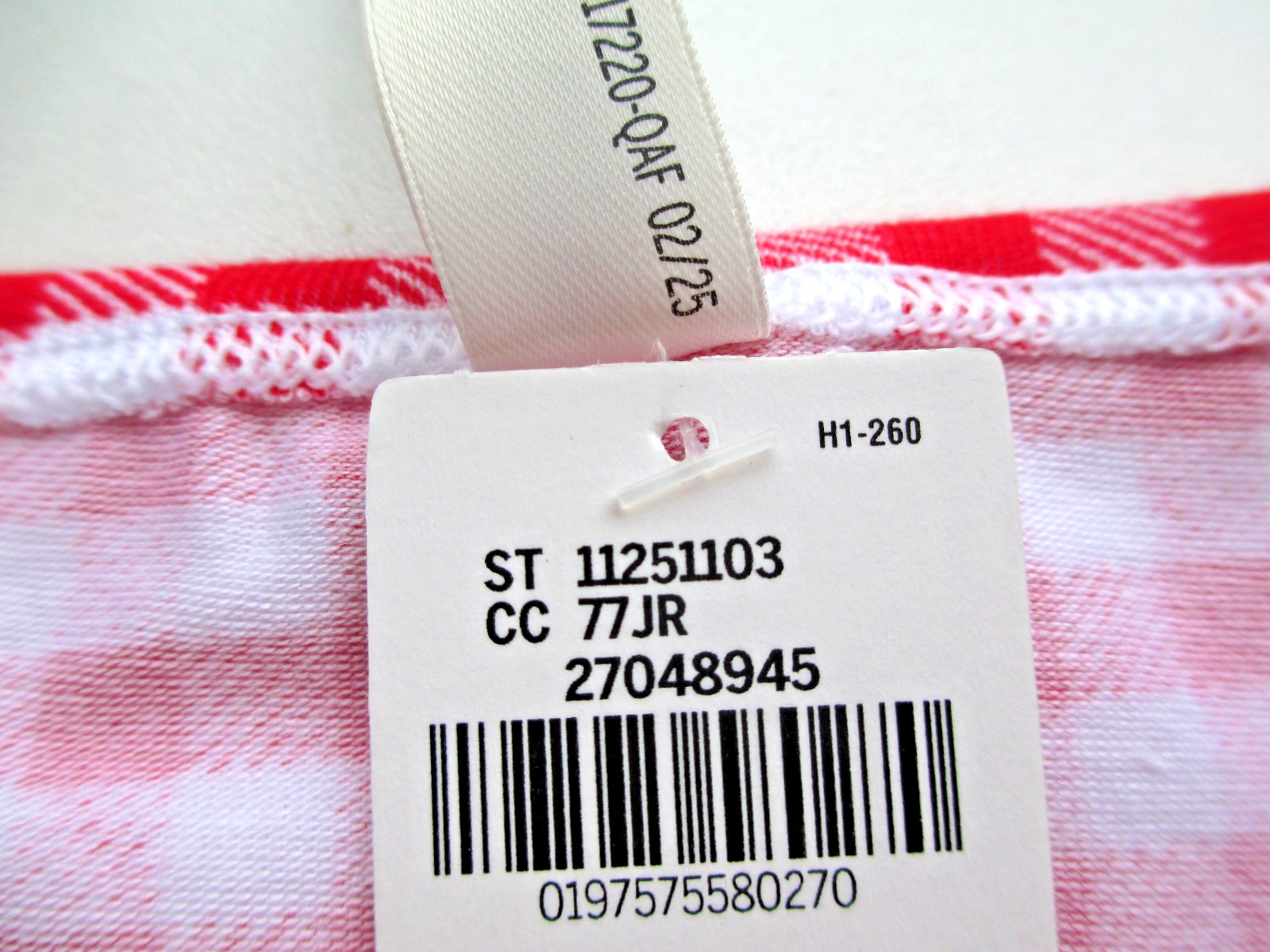 VICTORIA’S SECRET PINK Cotton String Bikini Panty M Red Gingham NWT Plaid VS