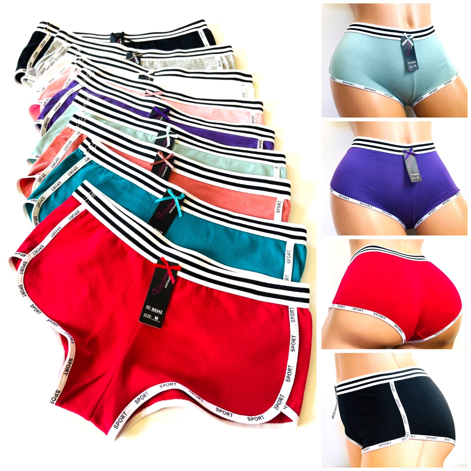 3-12 Boxer Briefs Short Shortie Boyshorts Sexy Women Teen Underwear Panties 8442