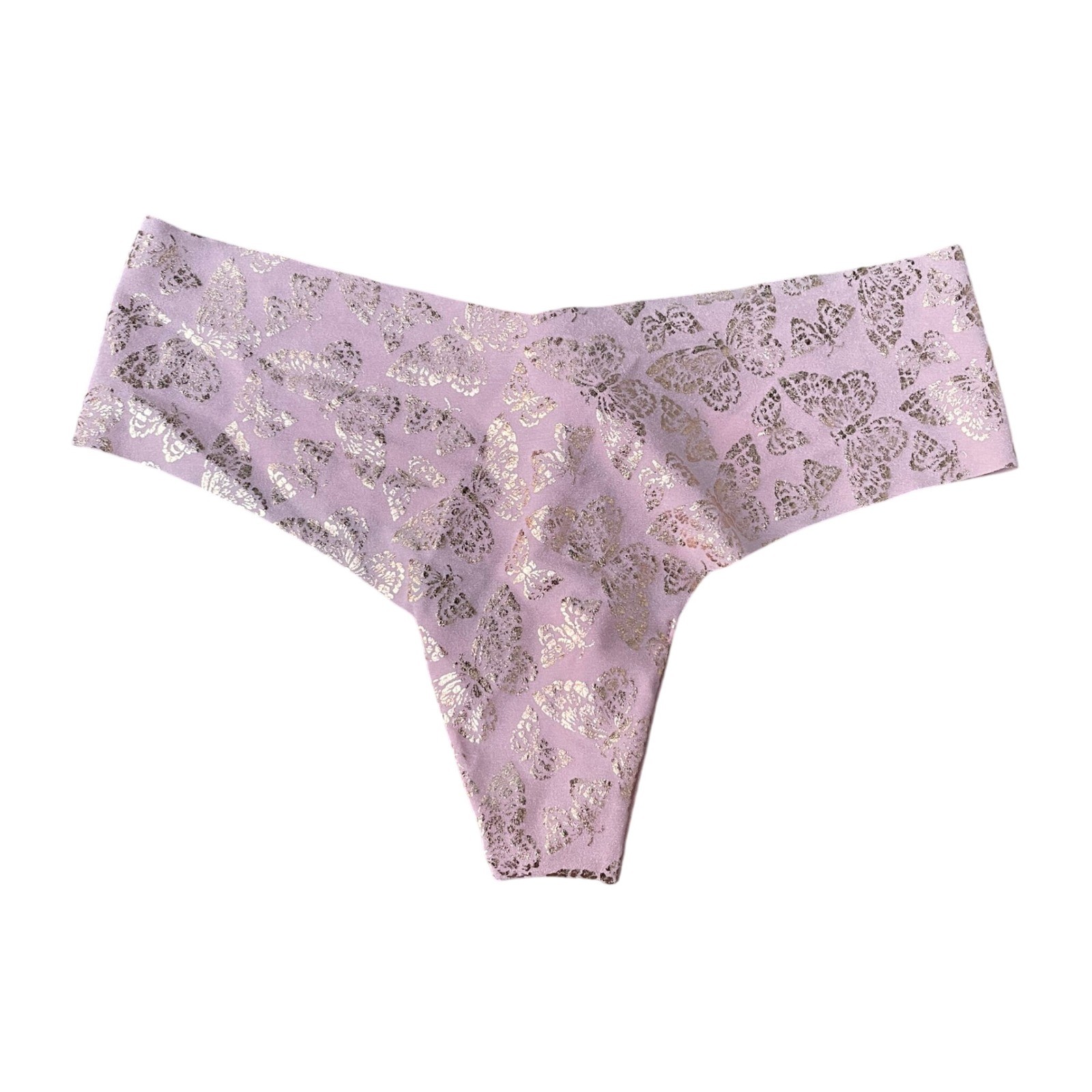 Victoria’s Secret Seamless Thong Panty Small Pink Gold Butterfly Girlhoodcore