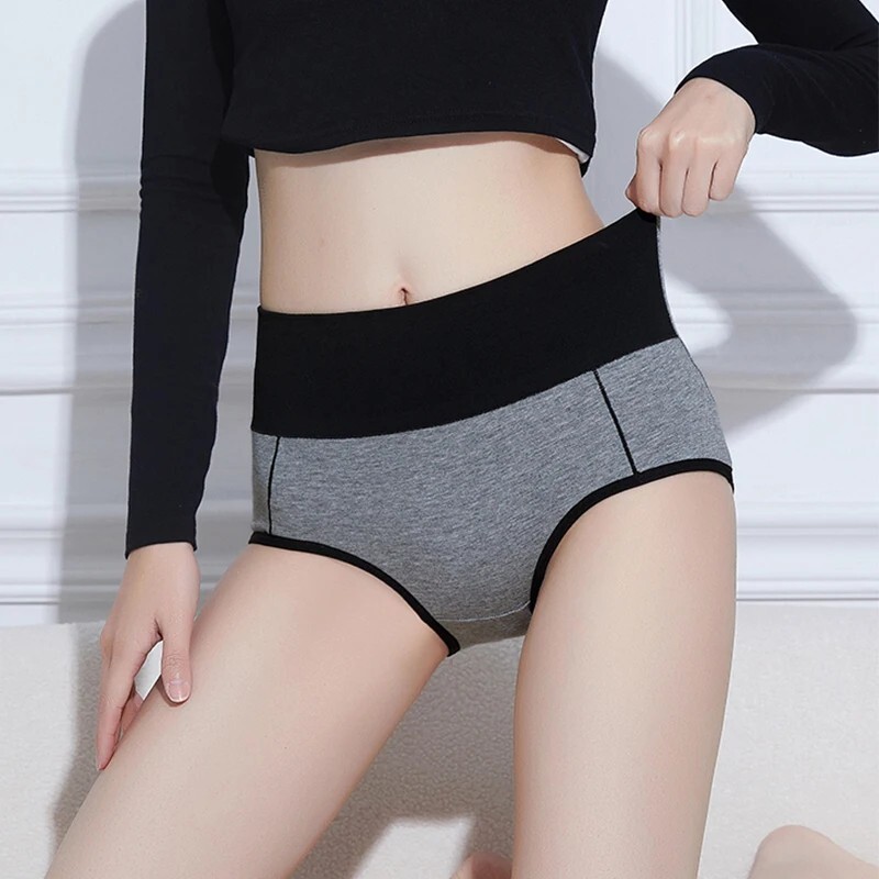 4Pcs Bragas cintura alta y moldeadoras, tallas M-4XL, de algodón y transpirables