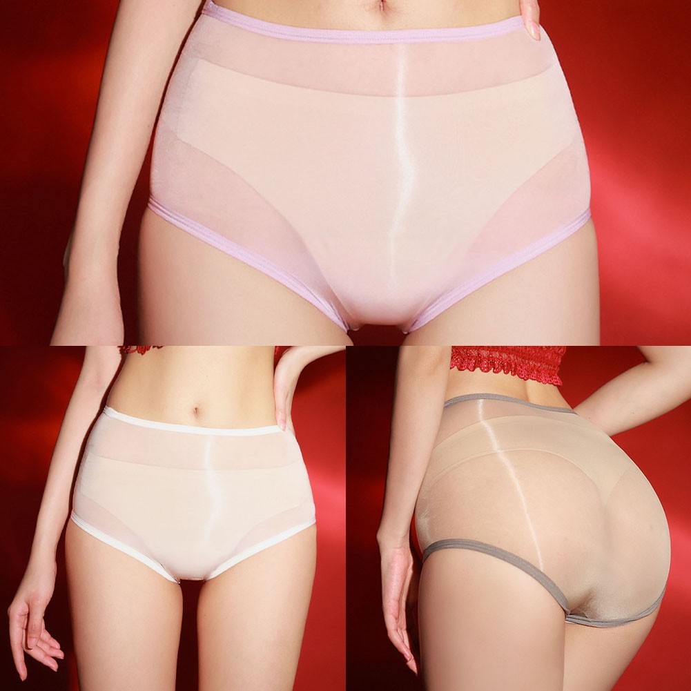 Skin Color Sexy for lingerie Women’s Oil Shiny Briefs Breathable Soft Panties