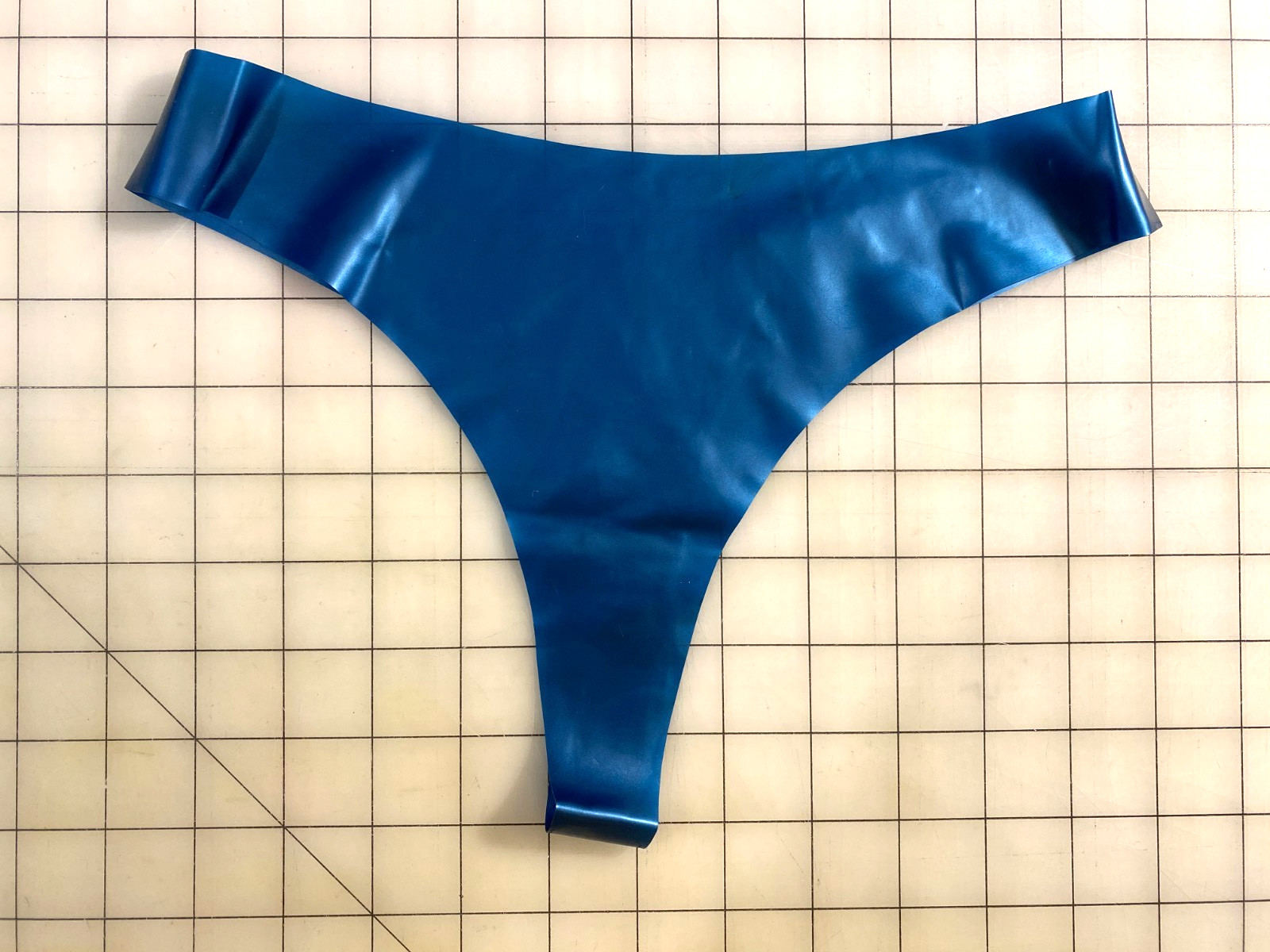 Metallic Blue Latex Panties Thongs Handmade U.S. Designer Sz Small
