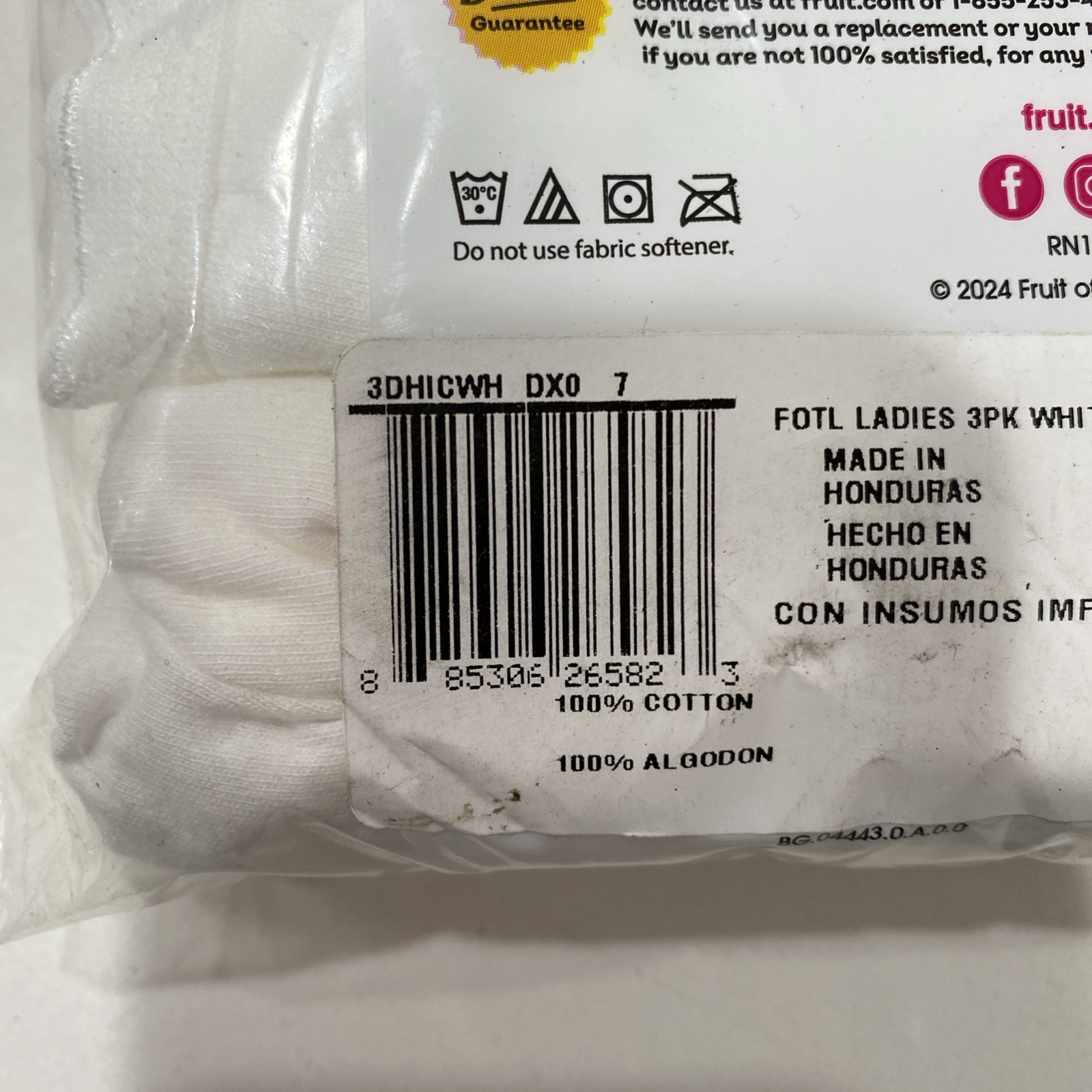 Fruit of the Loom Women’s Hi-Cut Panties 3-Pack Brief Panties Size 7/L