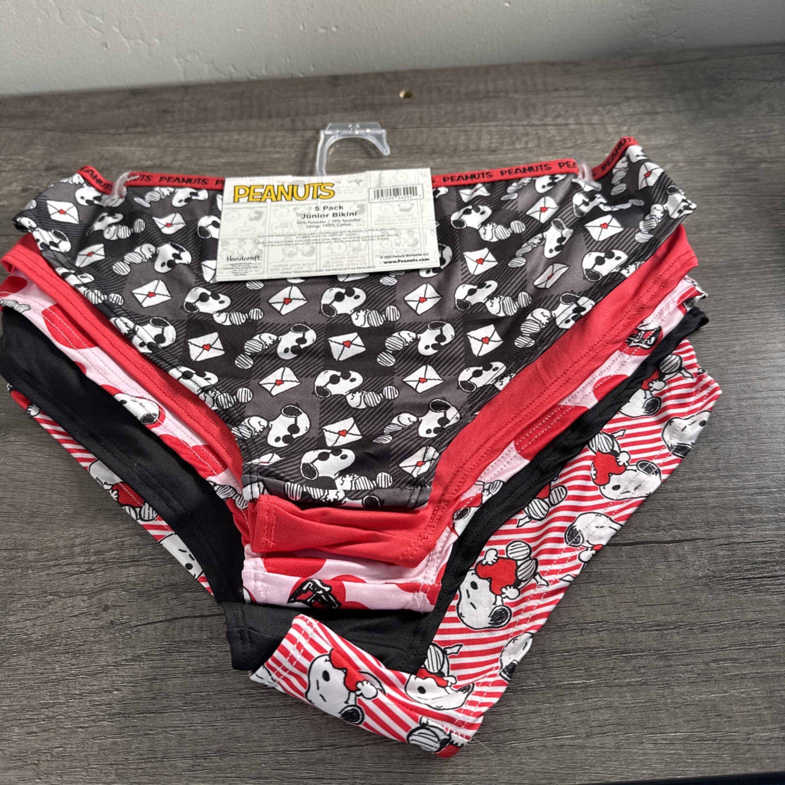 Peanuts Assorted 5 Pack Cotton Blend Bikini Panties XL