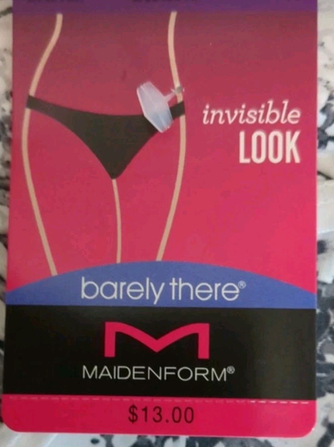 New Maidenform Size 9/XXL Invisible Look BARELY THERE Black Floral Bikini Panty
