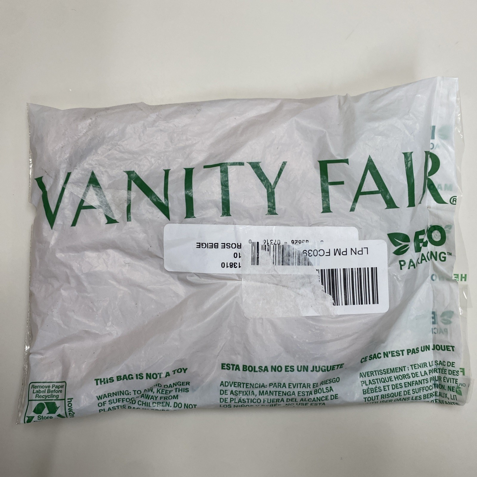 VANITY FAIR ILLUMNATION Brief ROSE BEIGE Womens Size 10 3XL Style # 13811