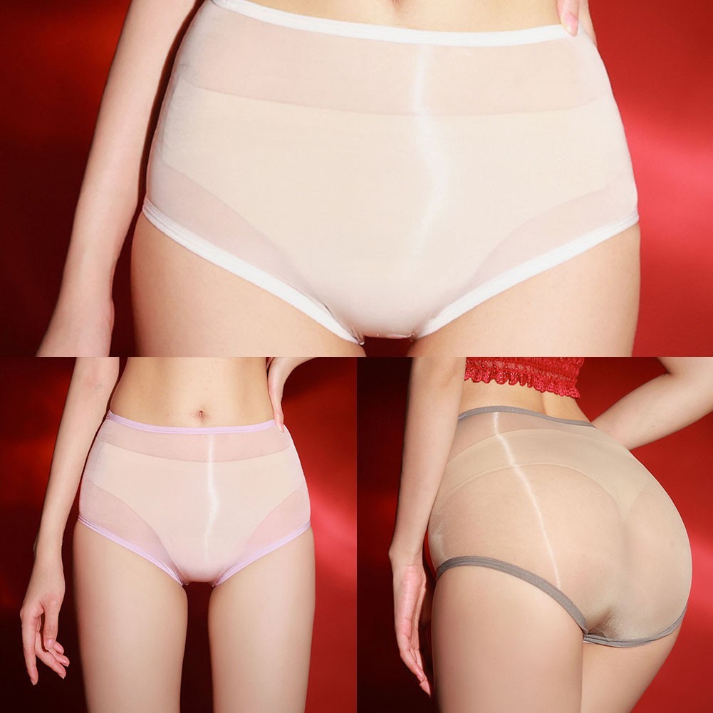 Skin Color Sexy for lingerie Women’s Oil Shiny Briefs Breathable Soft Panties