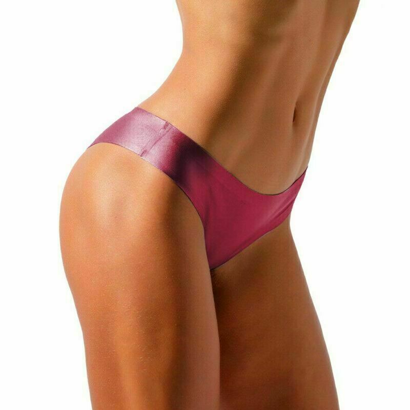 Womens 1-3X Ice Silk G-string Briefs Panties Seamless Thongs Underwear Lingerie