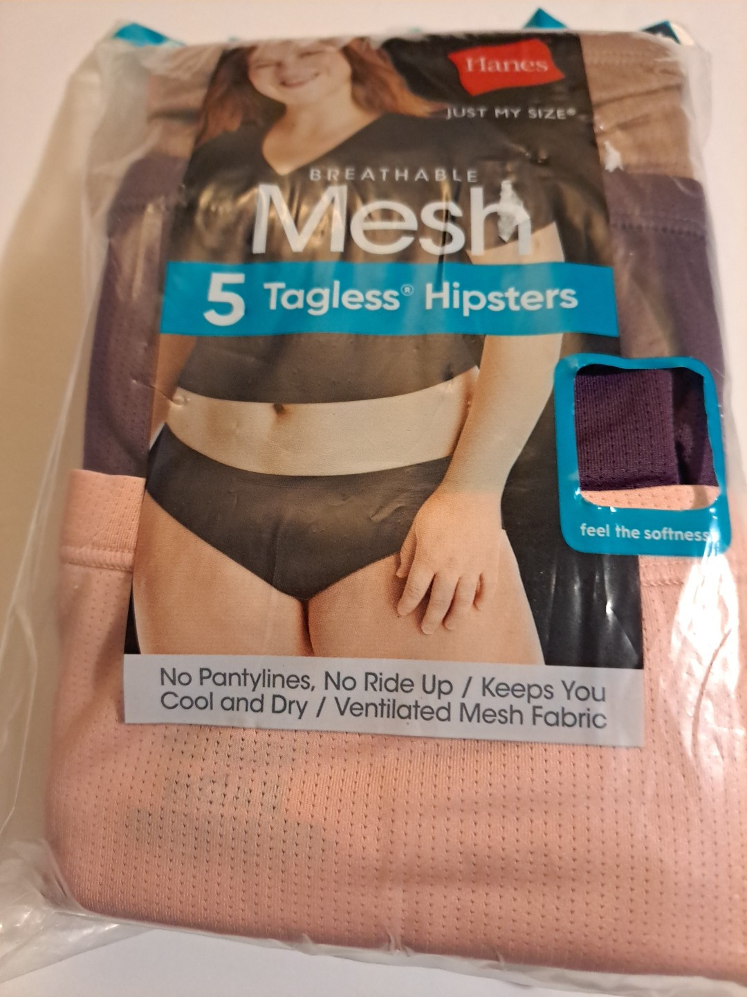 New Hanes Breathable Mesh 5 Tagless Hipsters Size 13/5X Assorted Underwear
