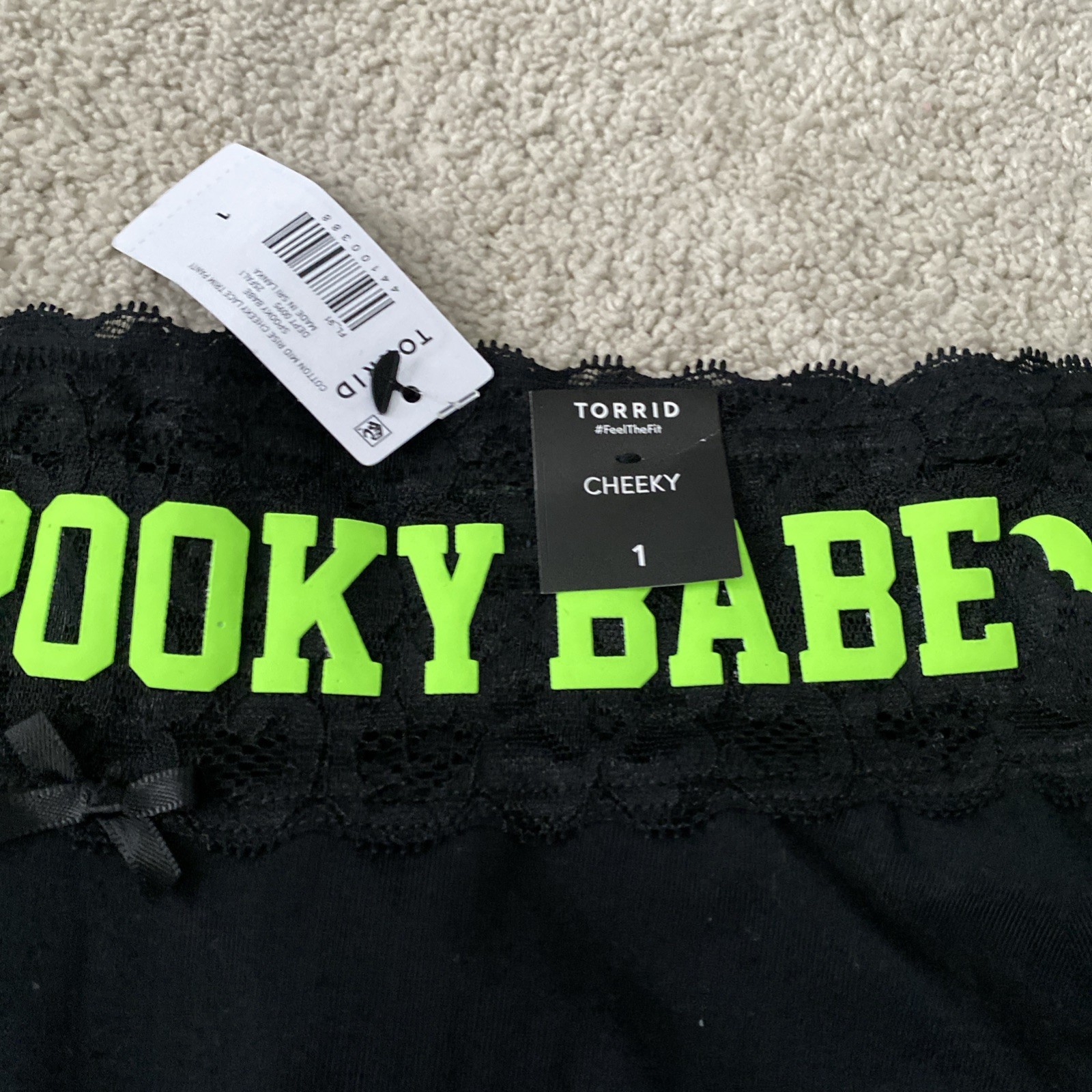 Torrid Plus 1X Cheeky Spooky Babe Halloween Goth Gothic Underwear Panty NWT