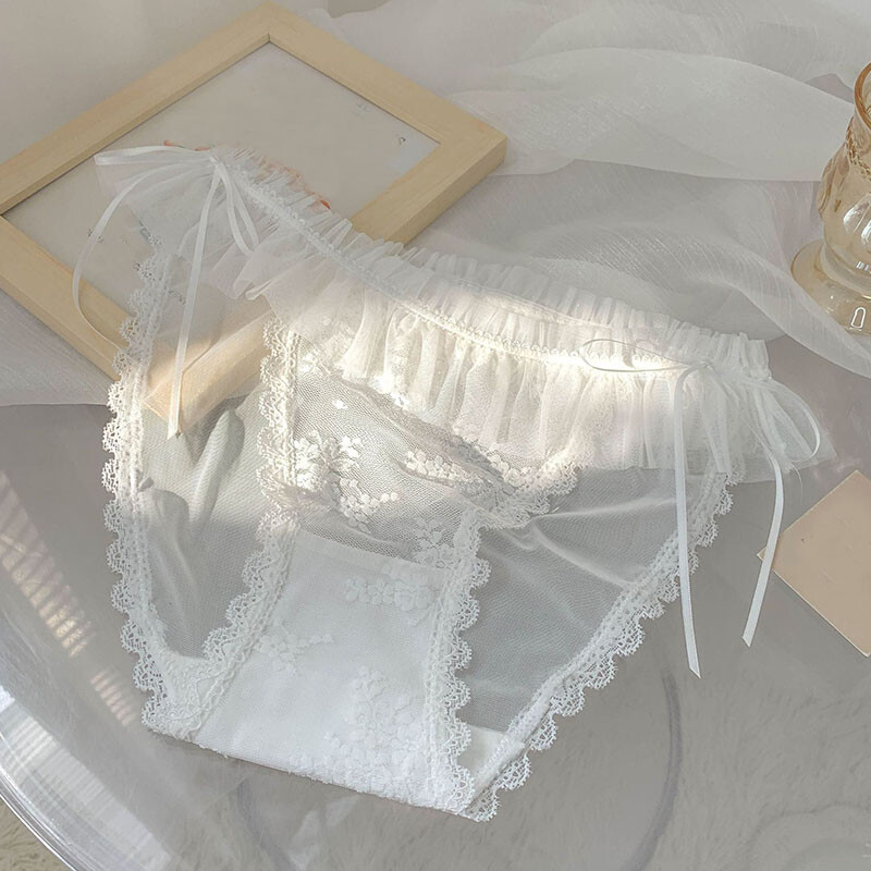 Japanese Sweet Girls Sheer Underpants Cute Mesh Lace Panties Underwear Briefs