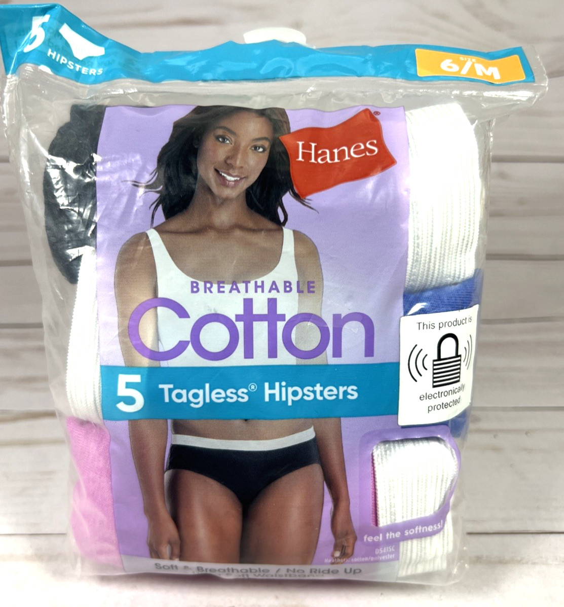 Hanes Women’s Size 6 Medium 5-Pack Hipster Underwear Tagless