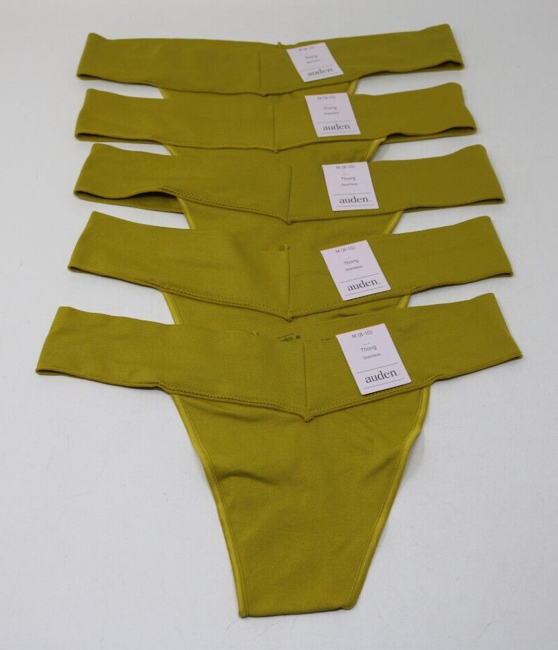 Auden Women’s 5 Pack Green Thong Seamless Underwear Size Medium (8-10) New
