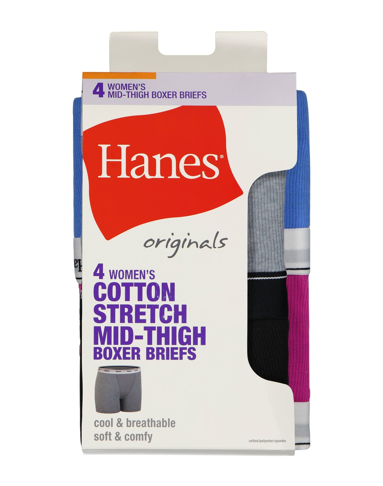 Hanes Originals Women’s Mid-Thigh Boxer Brief Underwear, Breathable Stretch