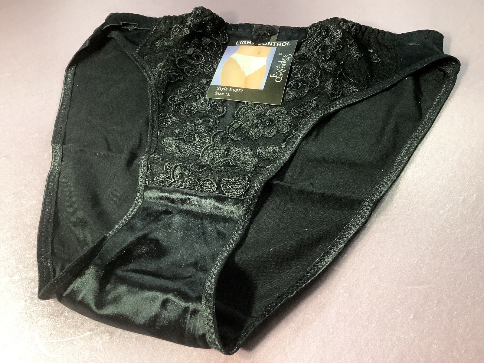 Women Panties,Bikinis Eva Cervantes Size S.Small Black Satin W/decoration Floral
