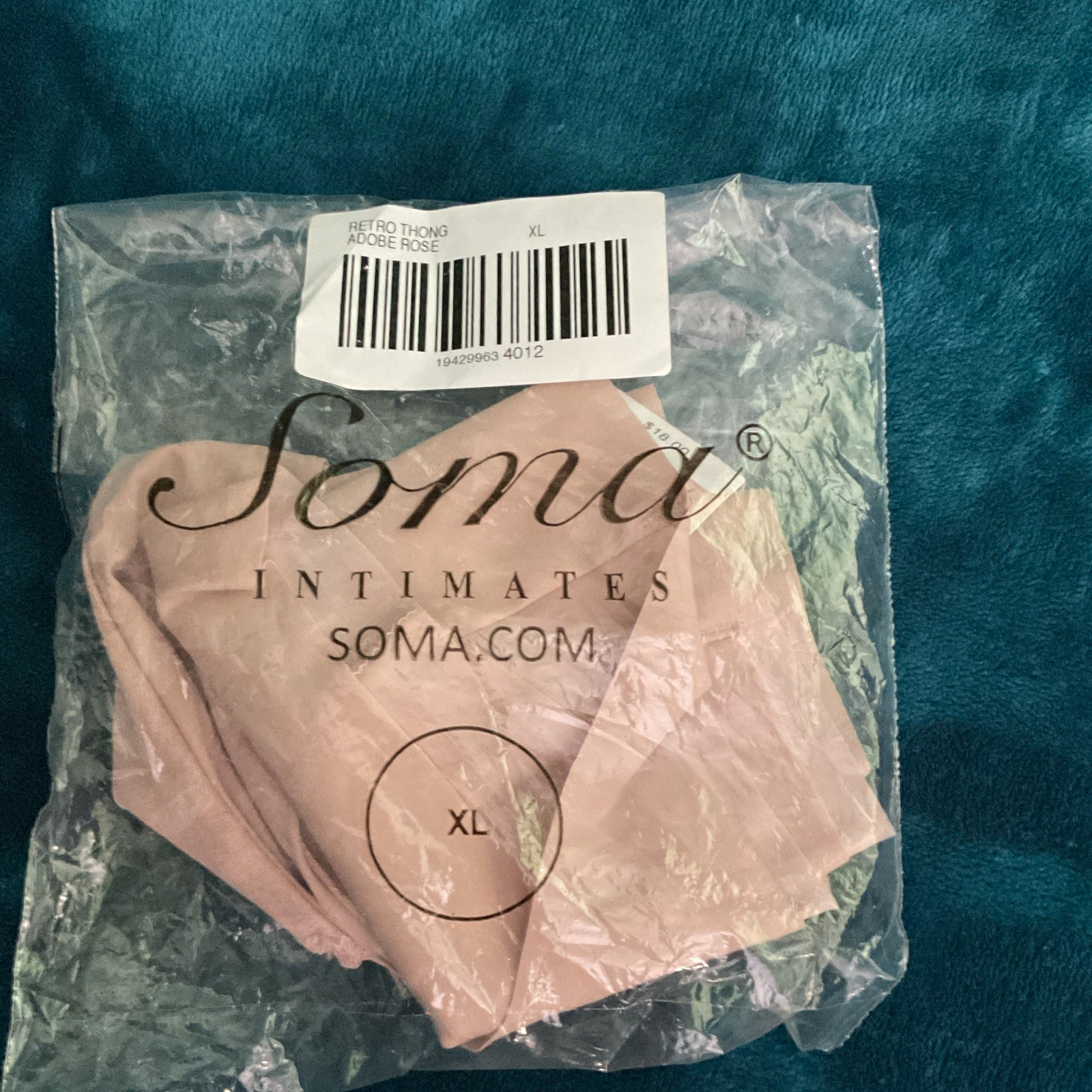 Soma Vanishing 360 Retro Thong Panties Pink XL Microfiber Solid MPN 570281471