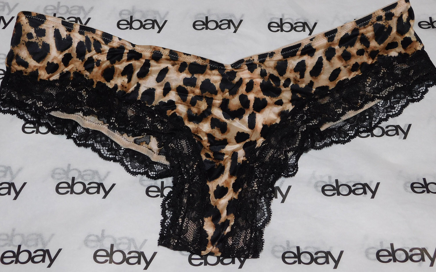 NEW Victoria’s Secret Very Sexy High-Leg Cheeky Panty Animal Print Satin XXL VS