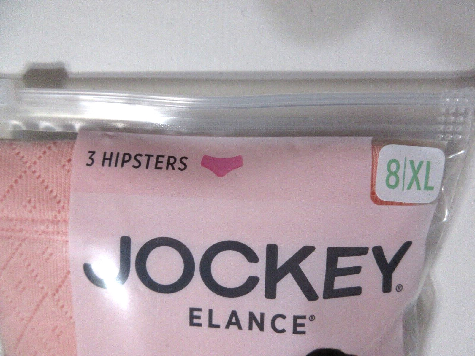 Jockey 3-Pair Womens HIPSTER Underwear Panties 100% Cotton Breathe ~ XL/8 $27