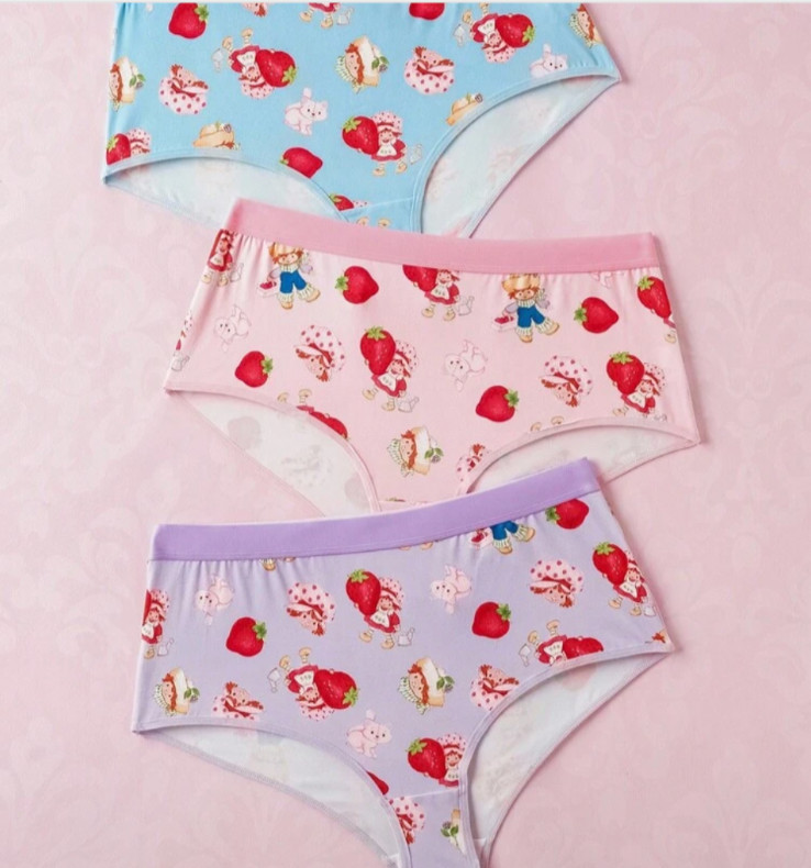 Women’s Strawberry Shortcake Cartoon Cute Licensed Brief Panties 0XL (10) 3 pack