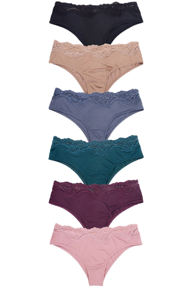 12 pack JENNIFER Women’s Stretch Sexy Floral Lace Satin Bikini Panty Underwear