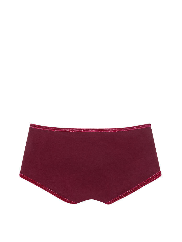 Victoria’s Secret PINK Velvet Trim Shortie Panty Deep Ruby/Pink