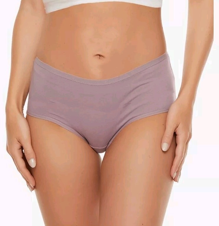 Teerfu 5 Pack Women’s Tagless Cotton Briefs, Mid Waist Soft Stretch Underwear. L