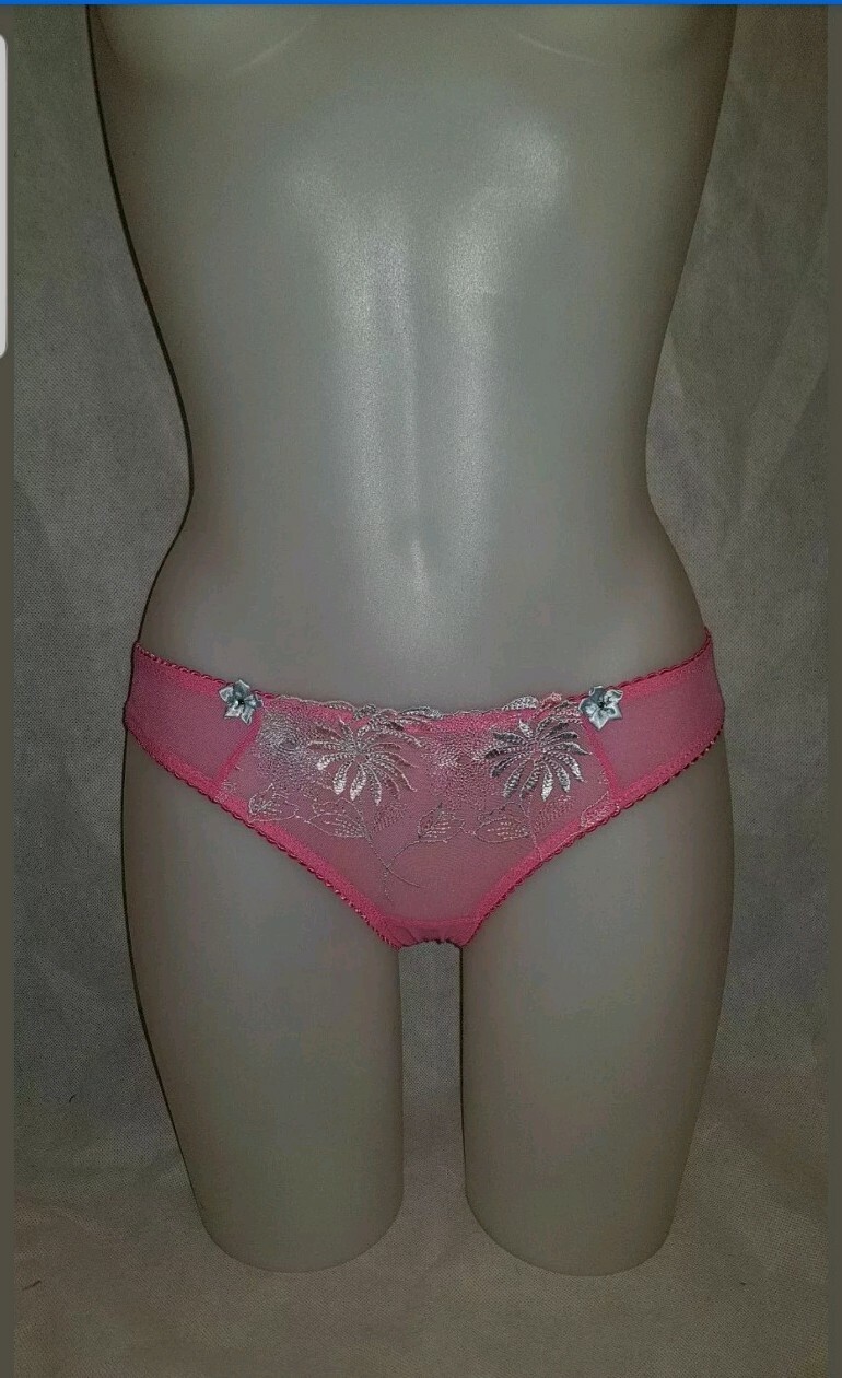 PM7713 Pop Pink Floral Embroidered POUR MOI ‘St Tropez’ Briefs Size 8