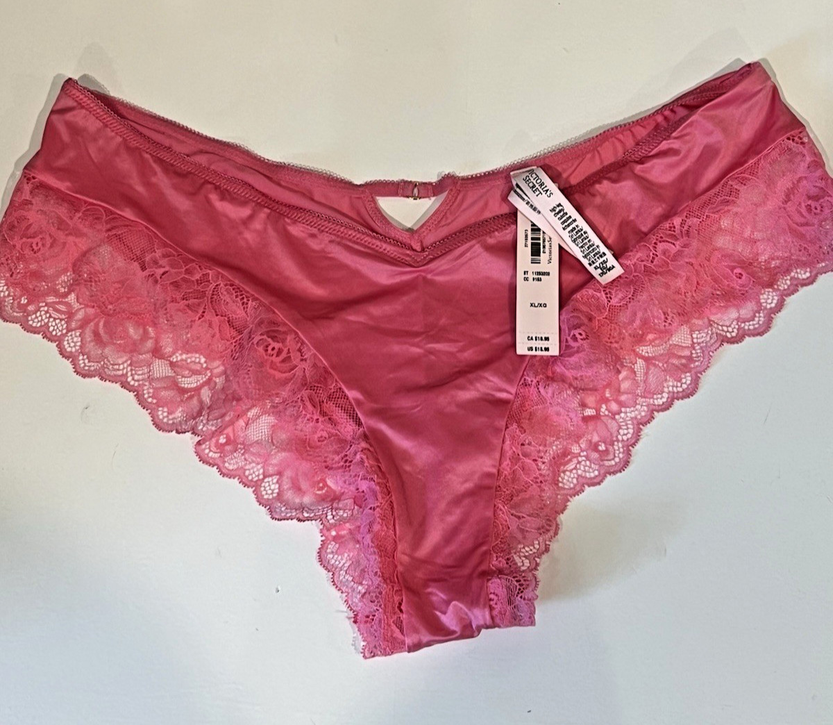 Victoria’s Secret Satin & Lace Cheeky Panty Sz XL ROSE GARDEN 91S3 NWT$18.95