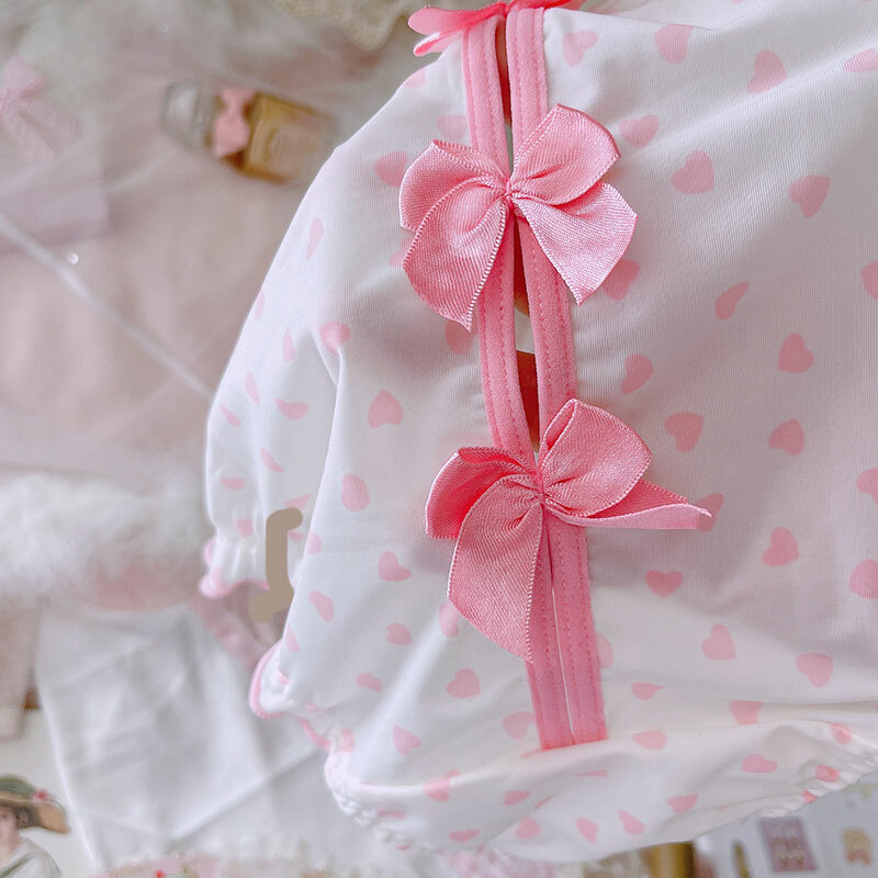 Japanese Lolita Sweet Bow Underpants Love Heart Waist Sexy Panties Briefs new