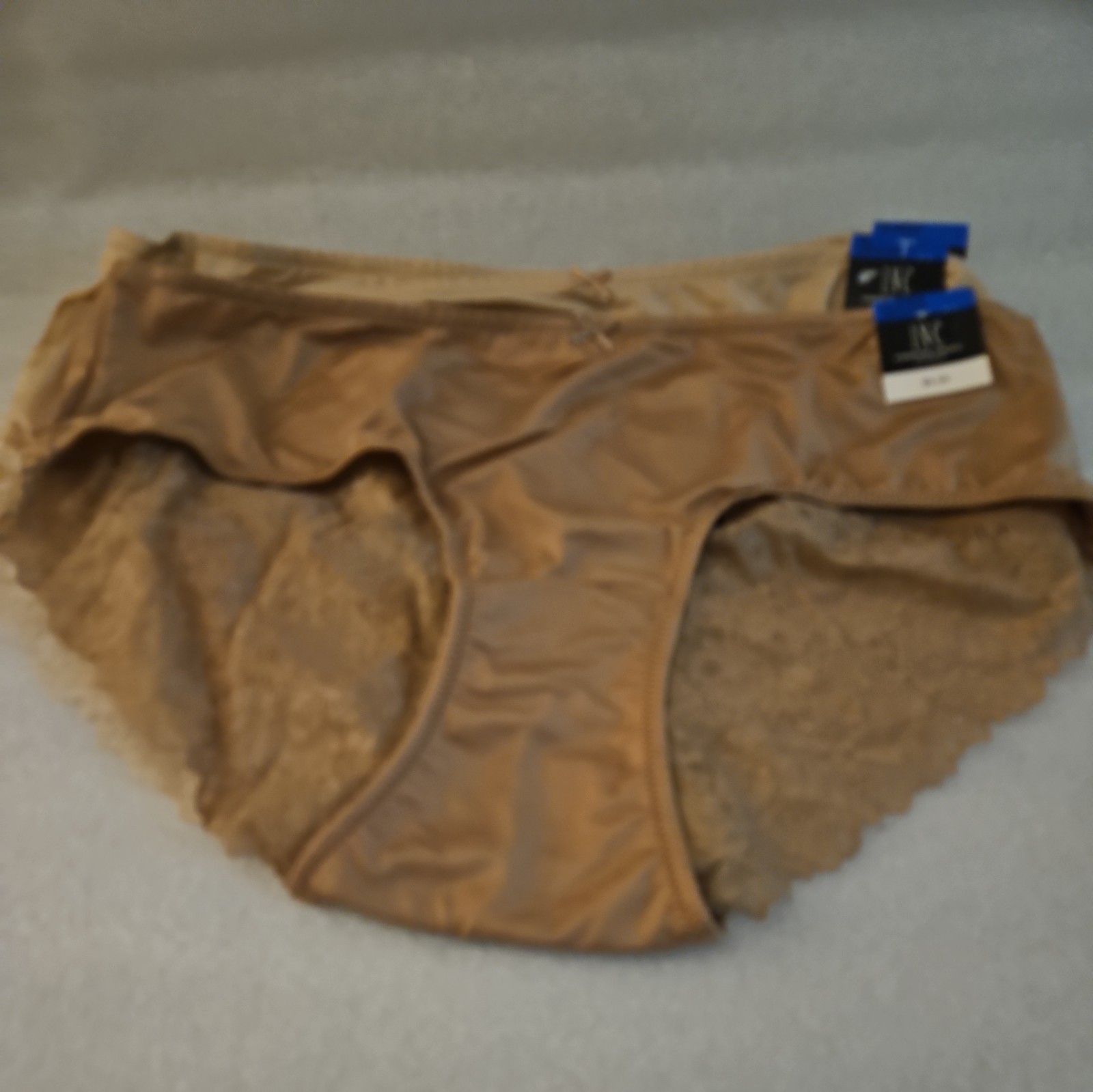 INC Womens Lace-Back Hipster Panty Taupe Dream size XL NEW