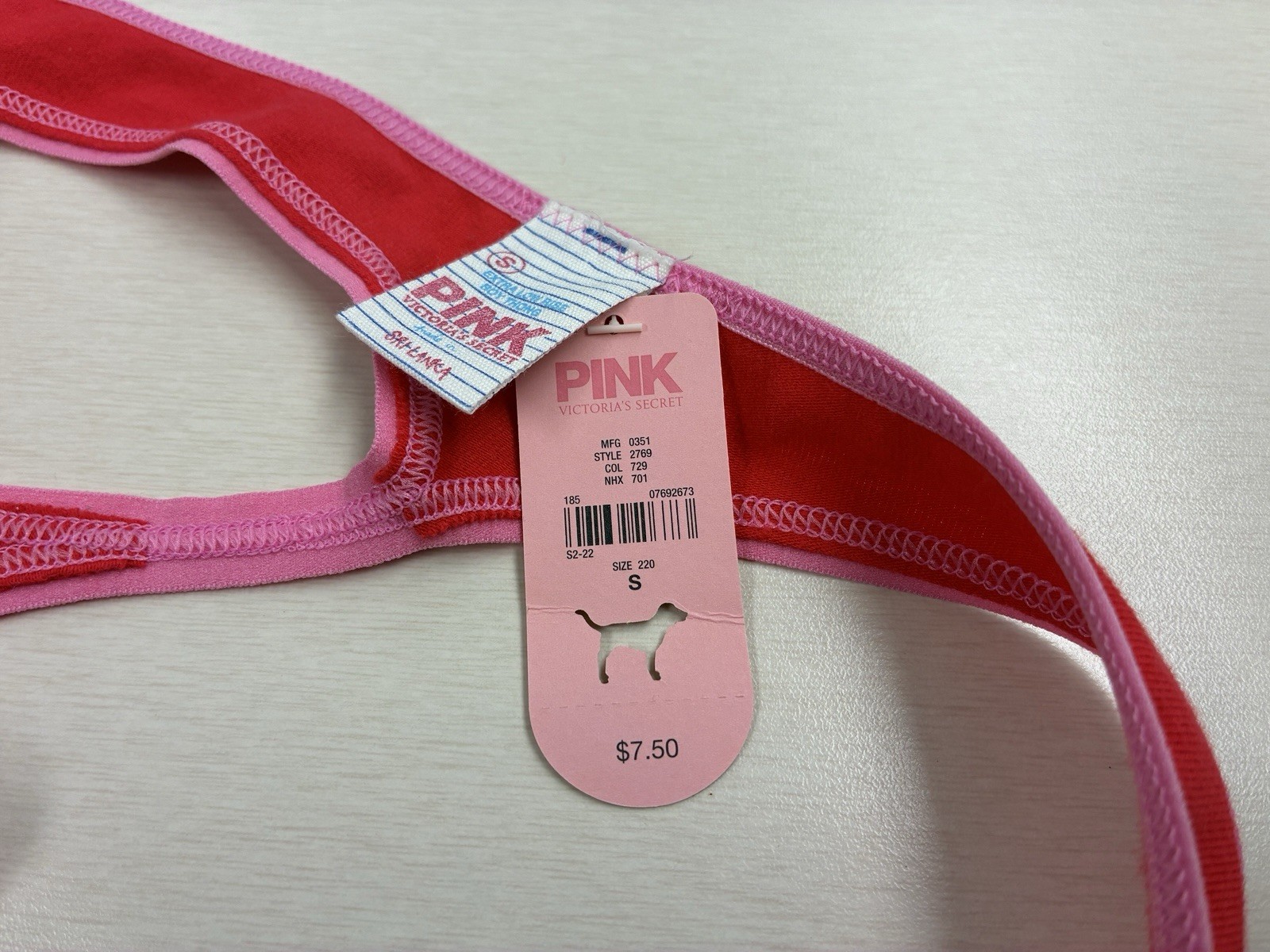 Victoria’s Secret vintage PINK Thong Panty 2007 S Small y2k READ