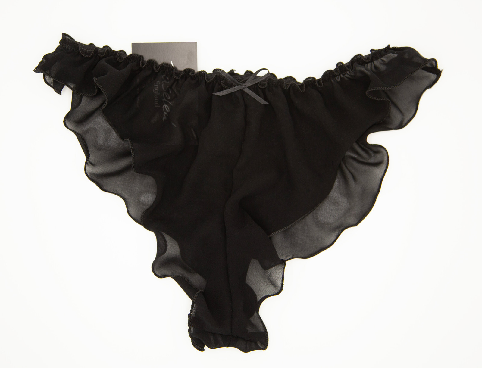 SHEER CHIFFON Hollywood French Knickers Black semi sheer sexy lingerie panties