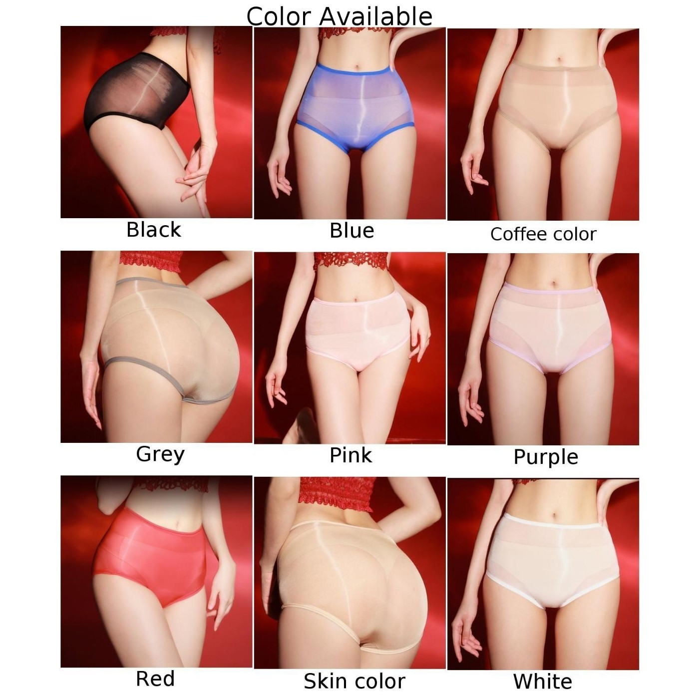 Skin Color Sexy for lingerie Women’s Oil Shiny Briefs Breathable Soft Panties