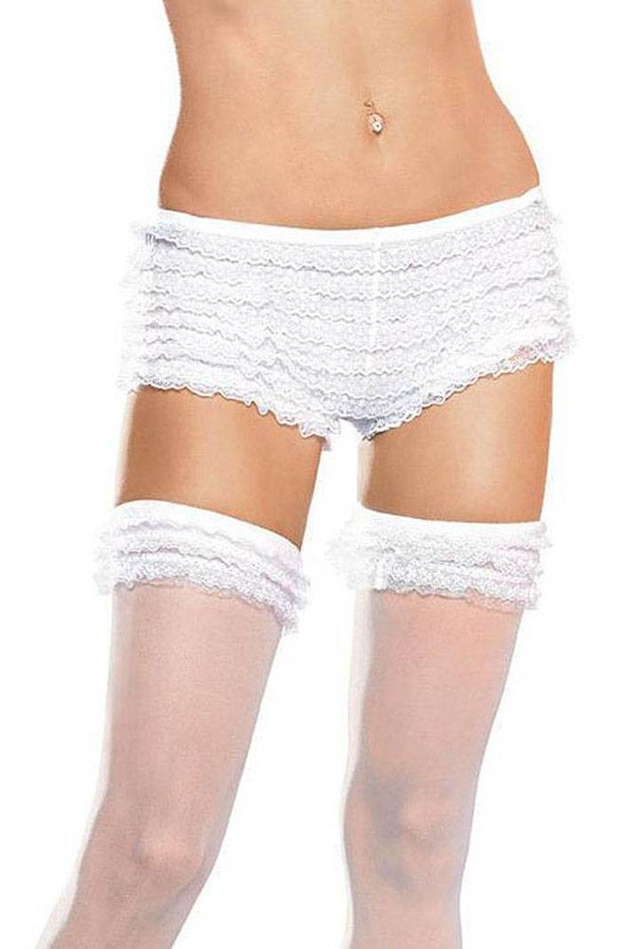 Sweet Micromesh Ruffle Tanga-Shorts/Pants Various Colors