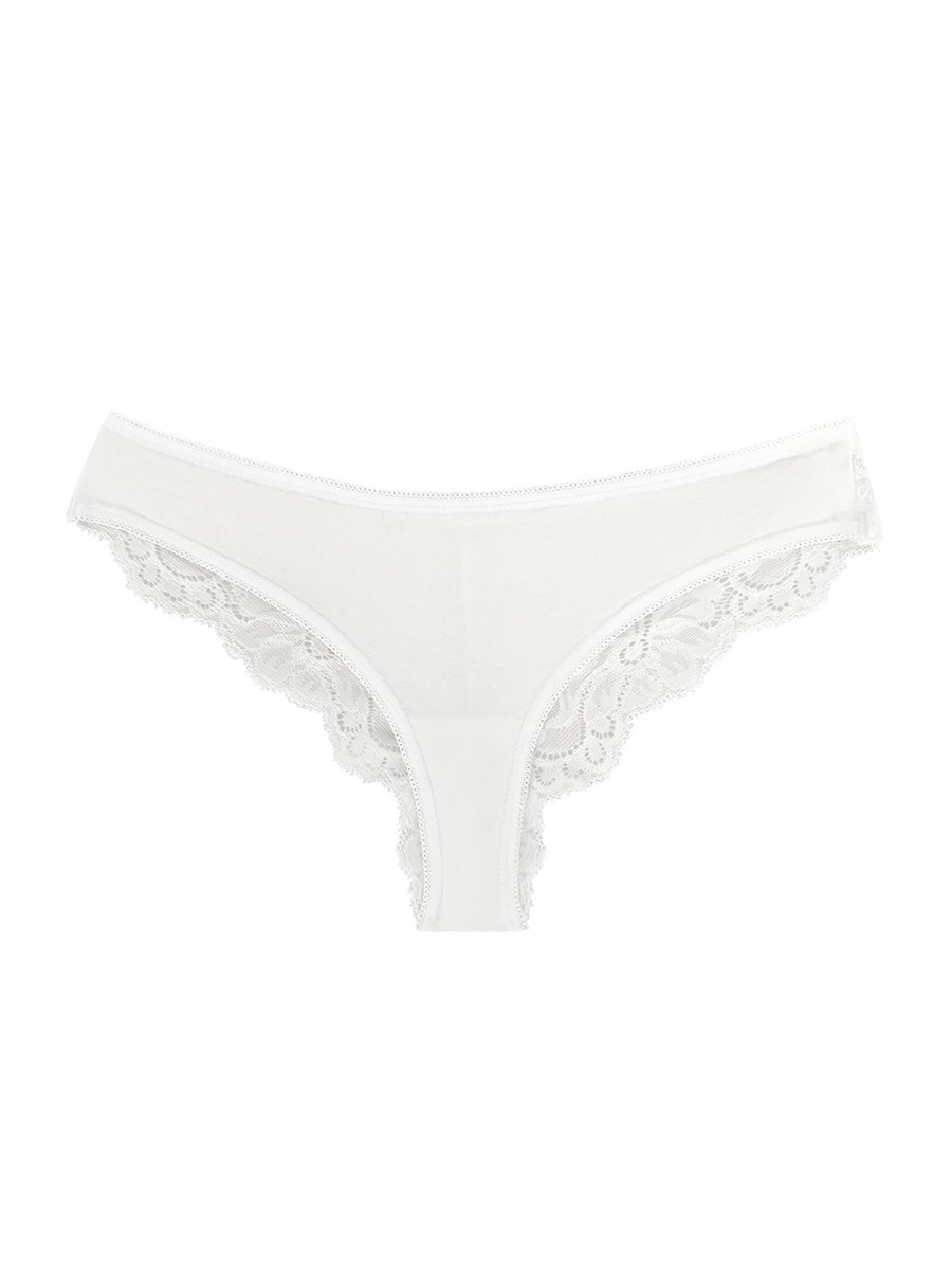 Polyester Solid Color Thong Underwear for Women – Lace Patchwork Comfort Fit