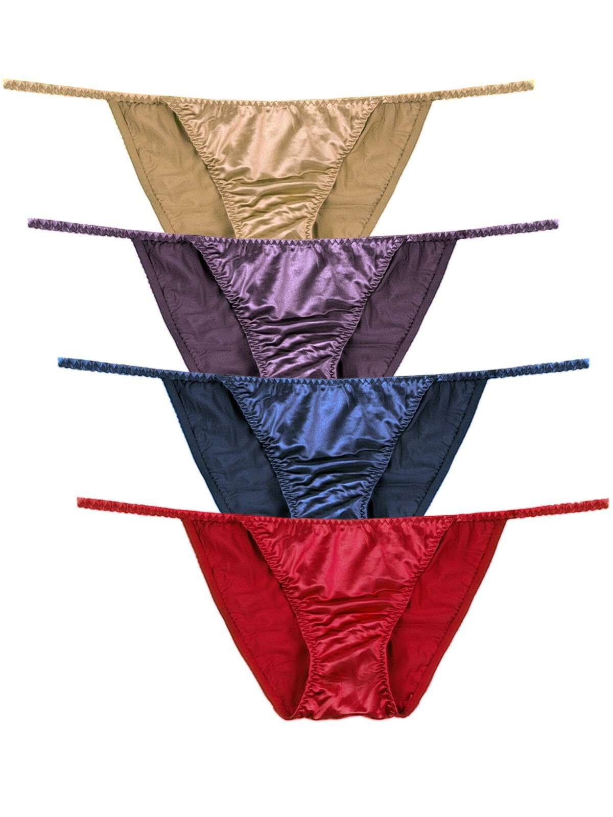 Womens Silky Sexy Satin Tangas Panties S – Plus Size Women Underwear Multi-Pack