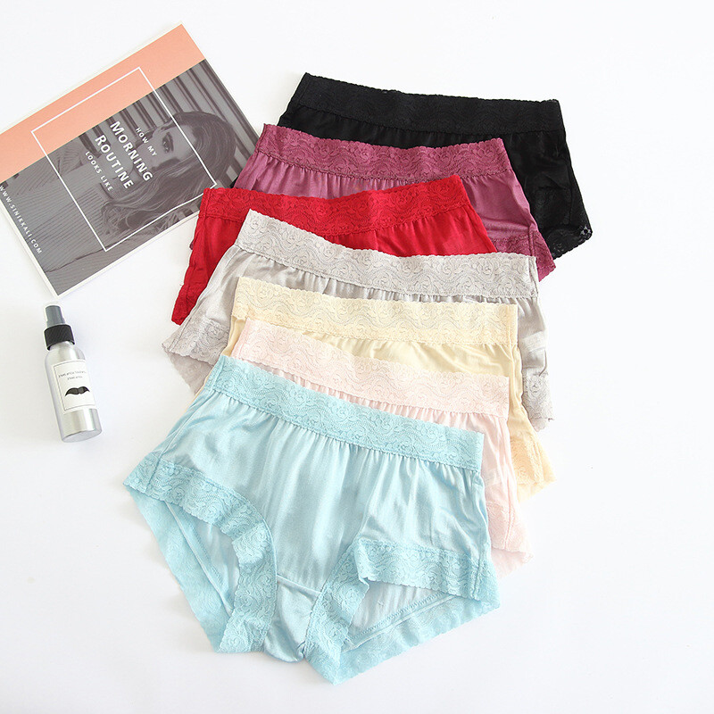 5 Pairs 100 Mulberry Silk Underwear Silk Women Briefs 42 Knitted Women’s Panties