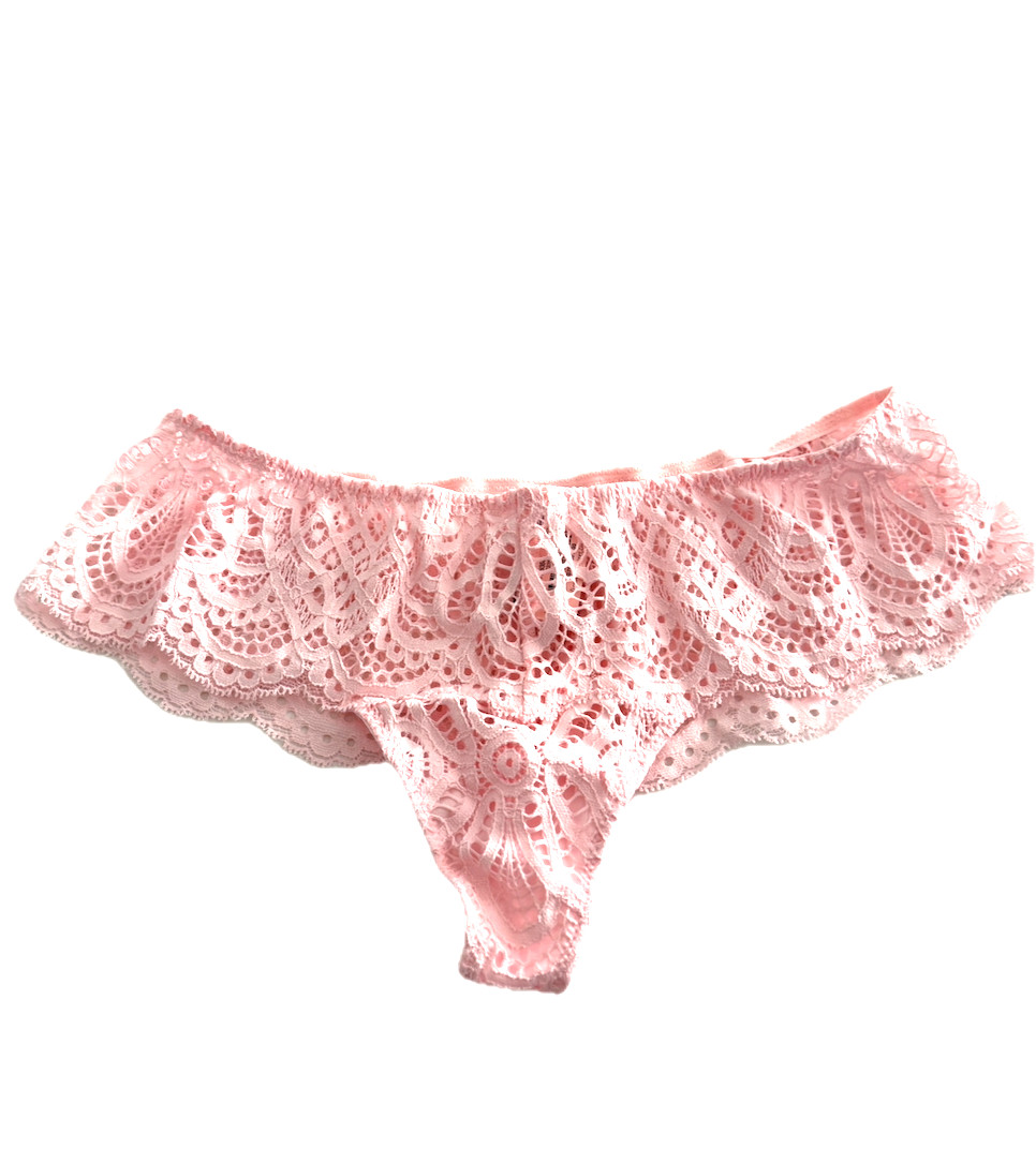 Victoria’s Secret Dream Angels Wide Side Crochet Lace Thong Panty Pink