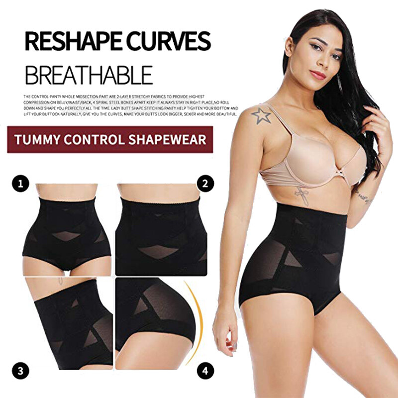 Women High Waist Panties Cross Compression abs Shaping Pants Slim Body Shaper UR