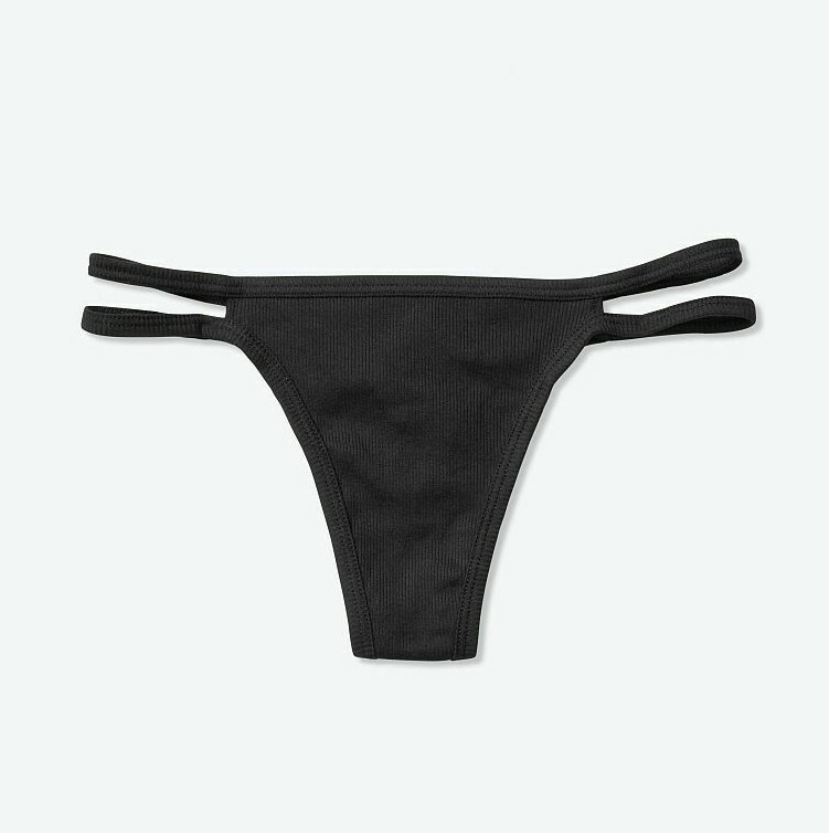 Victorias Secret Double Strap String THONG Stretch SEXY Panty Cotton NWT PINK VS