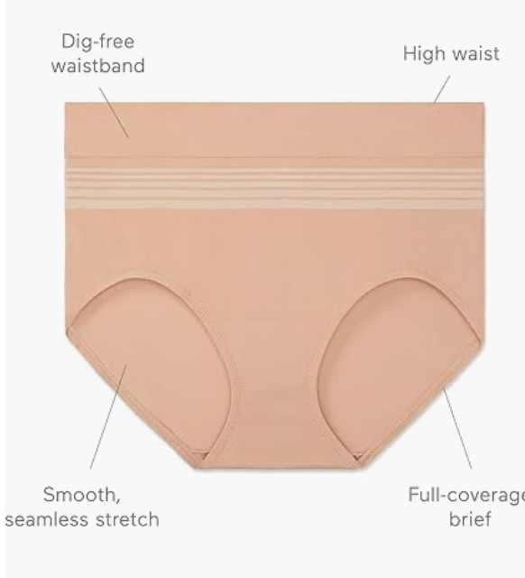 Warner’s No Pinching No Problems Seamless Brief Underwear Size M/6 7310