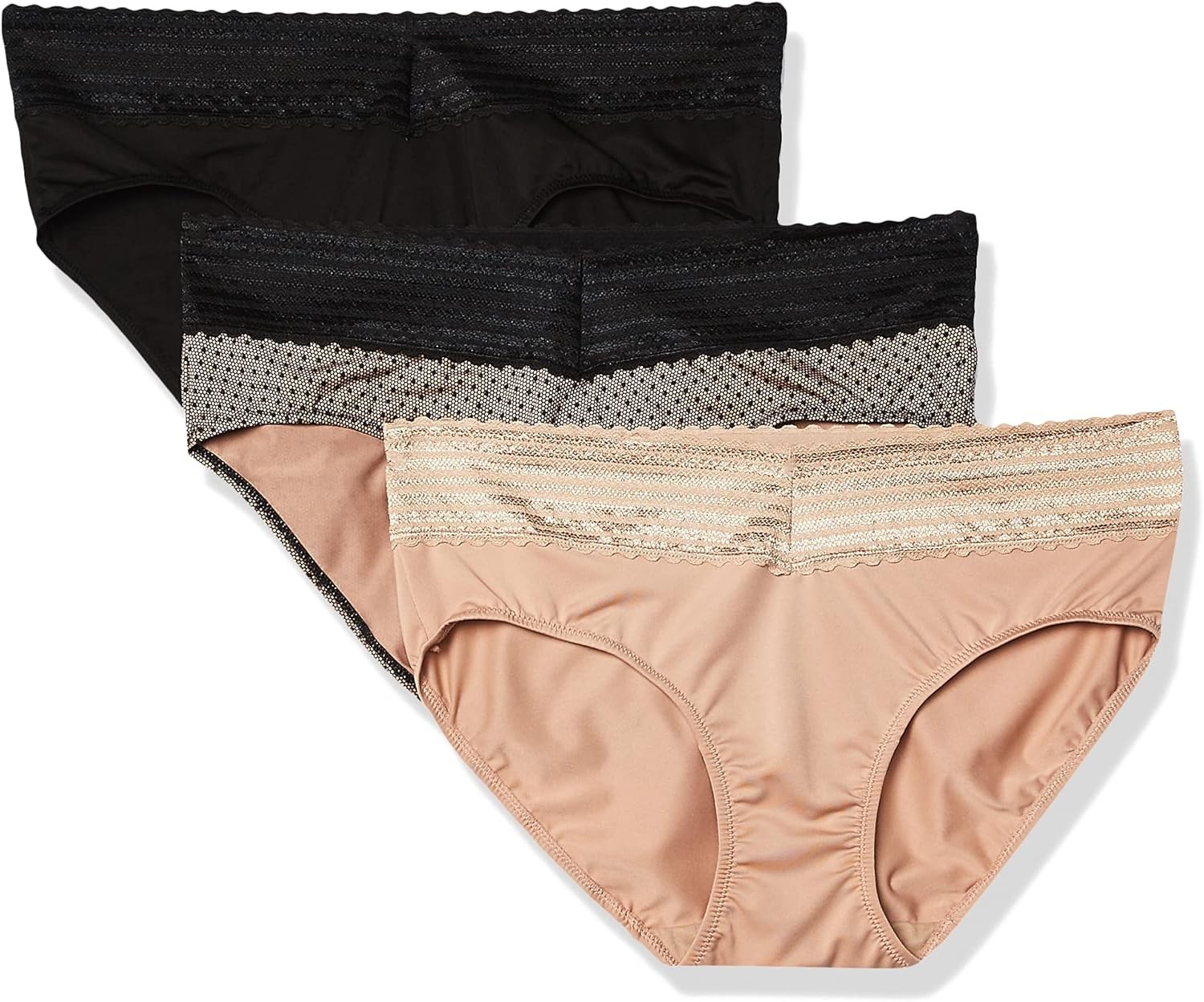 Women’s Hipster Panties No Muffin Top Smooth Waistband Stretch Cotton 3 Pack