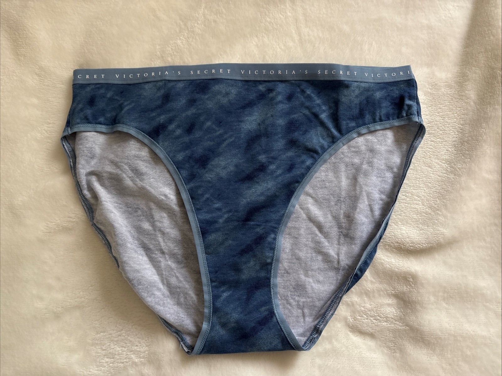 Victoria’s Secret Panties High Leg Brief Panty Stretch Cotton Dark Blue Large L