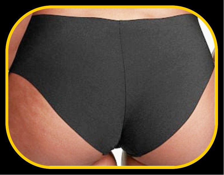 M NOIR Dark Black Gold VS LOGO NO SHOW Smooth Victorias Secret Hiphugger Panty