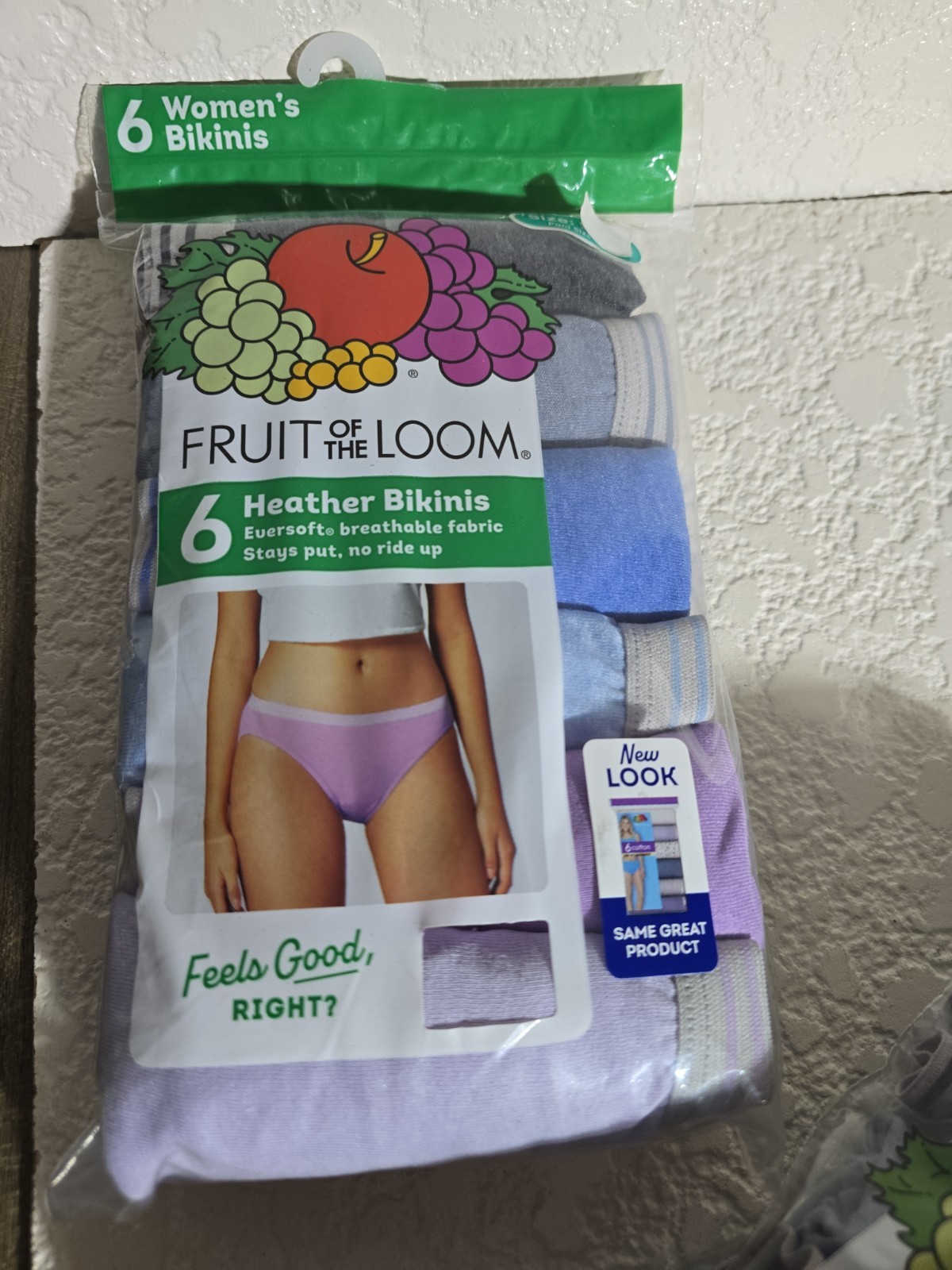 FRUIT OF THE LOOM HEATHER BIKINIS MULTI COLOR PANTIES 6 PAIRS WOMEN’S SIZE 9/XL